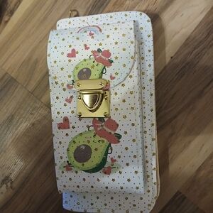 Avocado Print Wallet with Gold Clasp
